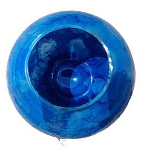 Florero de cristal marmoleado azul oscuro moderno hecho a mano de alta calidad personalizado nuevos centros de mesa decorativos superventas - Product Image 3
