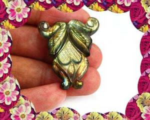 หินอัญมณีขัดเงาสุดแวววาว20มม. ทำมือสำหรับทำเครื่องประดับงานปาร์ตี้แกะสลักลายดอกไม้ที่ฉูดฉาด - Product Image 2