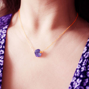 925 argent Sterling brut Lapis Lazuli haut percé perles naturelles délicat plaqué or à la mode pierre de naissance famille collier cadeau bijoux - Product Image 4