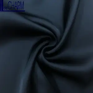 LCL004Y Taiwan 100% Polyester Stretch Soft Smooth Quality Islamic Clothing Black Satin Abaya Fabric Material