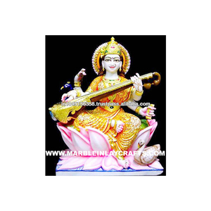 Statue de Saraswati en marbre blanc, belle Statue - Product Image 1