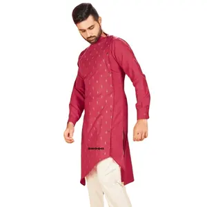 Designer Boy Red Color Combo Kids and Men's Kurta High Quality Menswear Designs 2023 For Festival Indian Price