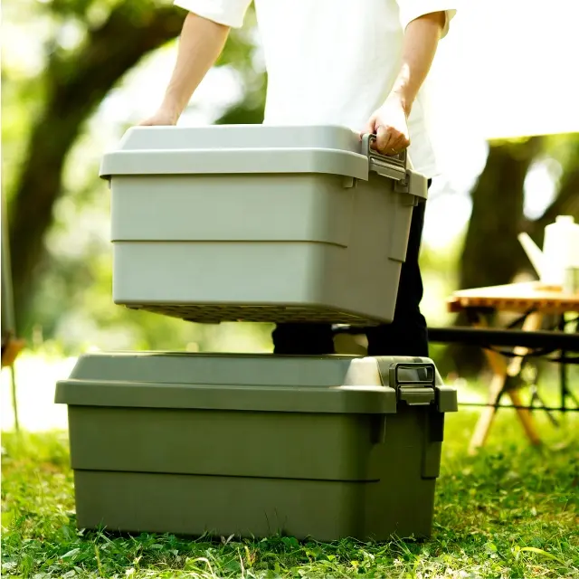 Contenedor de almacenamiento de jardinería funcional y robusto con tapa para uso doméstico, con capacidad de carga de 100kg