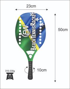 Raquettes de beach tennis sur mesure 100% fibre de carbone pour padel/espade avec logos et combinaisons de couleurs 320-340g 50cm - Product Image 1