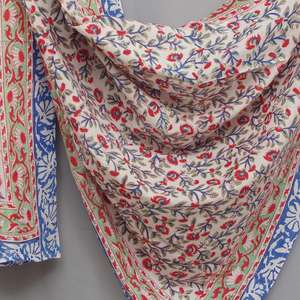 Bufandas con estampado de bloques Sarong de algodón indio Pareo de playa de algodón hecho a mano Sarong de algodón estampado de bloques hecho a mano Sarong de algodón - Product Image 5