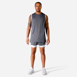 Chaleco deportivo sin mangas de algodón para hombre, ropa interior, camiseta de Fitness - Product Image 1