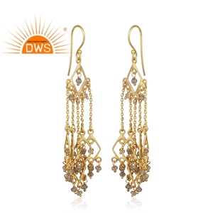 Multi Labradorite Gemstone Set Boucles d'oreilles chandelier en argent 925 plaqué or Fournisseur de bijoux Collection classique - Product Image 2