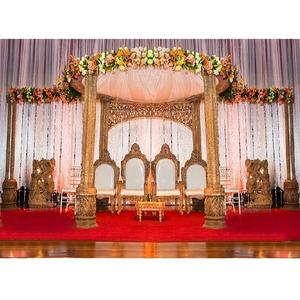 Mandap Diyaani de Madera Tallada Antigua para Bodas, Mandap Trivedi de Decoración para Bodas del Sur de Asia, Estilo Único, Mandap Indio para Bodas en el Reino Unido - Product Image 1