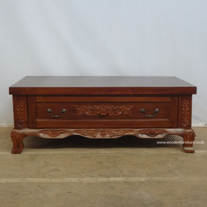 Đồ Nội Thất Phòng Khách Cổ Điển Bàn Cà Phê Chạm Khắc Gỗ Tếch - Product Image 1