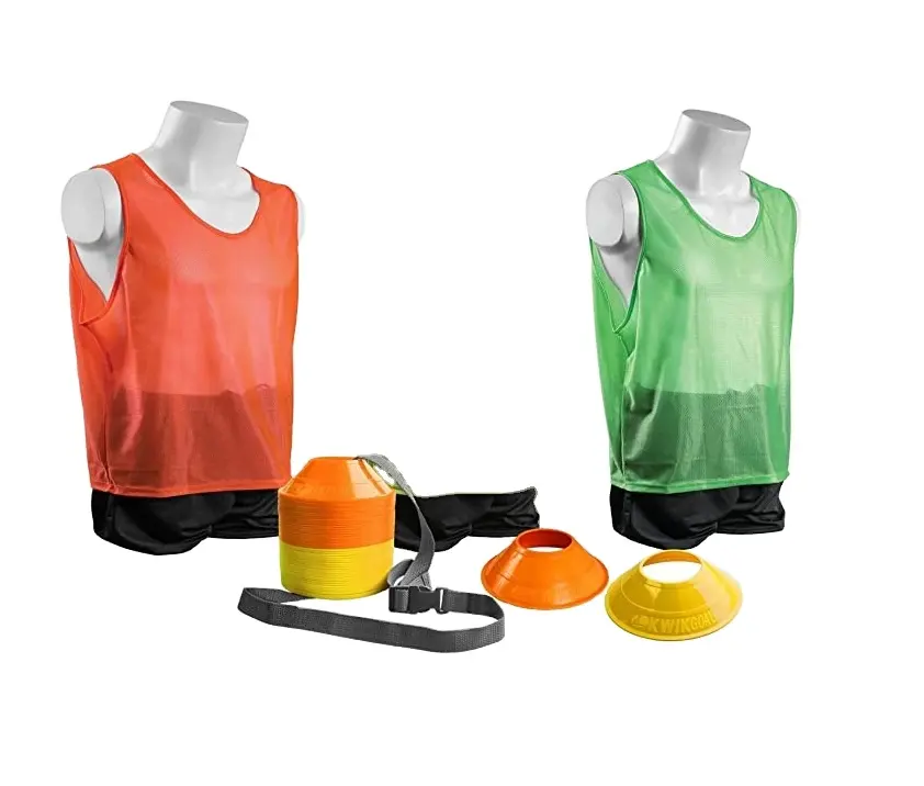 Hot sale polyester custom number soccer mesh scrimmage training vests cheap training pinnies