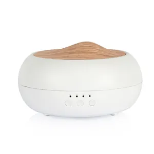 Portable mini Customized logo Led Light Ultrasonic Marbling Aroma Diffuser Wooden Grain for Yoga Spa Home Office Bedroom