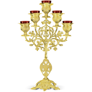 Bougeoirs coniques en laiton antique, fournitures d'église - Product Image 3