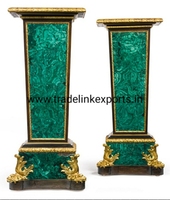 Pilier d'accentuation en malachite semi-précieuse pour comptoirs de cuisine, dessus de table en granit et meubles élégants