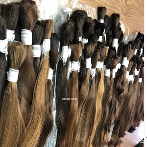 Nandee House-extensiones de cabello humano Natural, pelo indio ondulado virgen, color negro, sin procesar, cutícula, cabello alineación, venta al por mayor - Product Image 1
