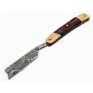 Chuyên Nghiệp Chất Lượng Cao Nhà Sử Dụng Người Đàn Ông Cắt Tóc Công Cụ Tóc Cổ Màu Đen Gấp Damascus Thép Nghệ Thuật Cạo Râu Dao Cạo Râu - Product Image 2