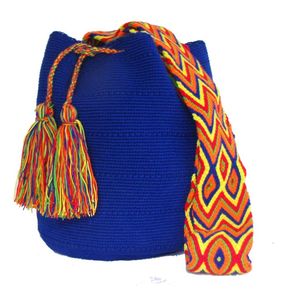 Mochila de diseño azul rey cruz – Mi Mochila Wayuu