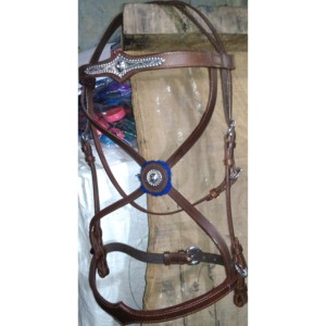 Western CROSS BITLESS Headstall Noir DANS; dollar 9 tailles plein cob Shetland - Product Image 3