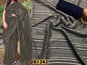 Nuevo aspecto atractivo Ropa de fiesta Saree con blusa Pieza Señoras Mujeres Use Sari Precio bajo barato Venta al por mayor Ropa Surat - Product Image 4