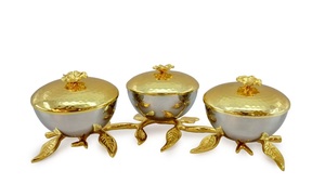 Decoración de boda, juego de cuencos para servir de nogal de Metal, soporte de diseño de flores, centro de mesa, cuenco de flores - Product Image 3