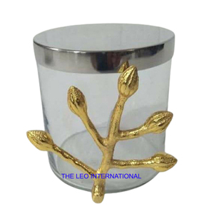 Ensemble de 2 boîtes en verre transparent, en fer et en aluminium, design circulaire, pour thé, café, épices, étanches - Product Image 4