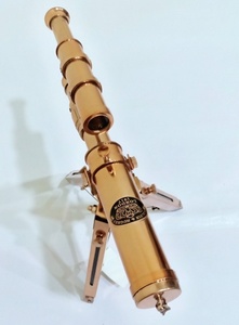 Telescopio coleccionable de latón antiguo de 9 \ "con soporte de trípode de madera Juego de binoculares elegantes - Product Image 2