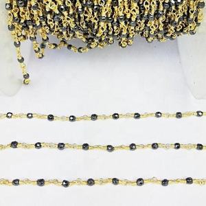 Hematita de piedras preciosas anillo de cadena de cuentas - Product Image 2