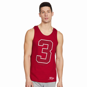 Men's Fitness Wear <b>Singlets</b> Crew Neck Sleeveless Sublimation Printed Polyester Knitted Breathable Quick Dry Customized Design - Product Image 5