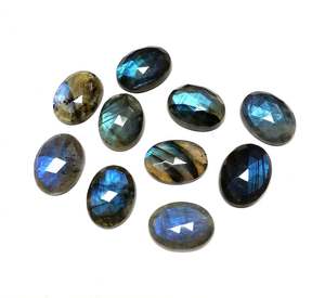 Vente en gros cabochon de haute qualité AAA ovale taille rose 10x12mm naturel bleu Labradorite IGI certifié traité thermiquement pierres précieuses en vrac - Product Image 2