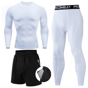 3 unids/set de los hombres de Yoga de manga larga conjunto de traje de gimnasio ropa elástica de baloncesto entrenamiento Fitness corriendo ropa deportiva - Product Image 2
