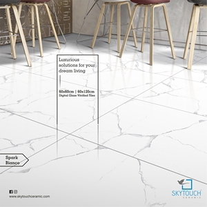 Goodone <span class=keywords><strong>Tivoli</strong></span> Bianco sứ ngói chống trượt 600*1200 Trắng grey tĩnh mạch gạch đá cẩm thạch hiện đại cổ điển hàng đầu Ấn Độ Nhà cung cấp - Product Image 5