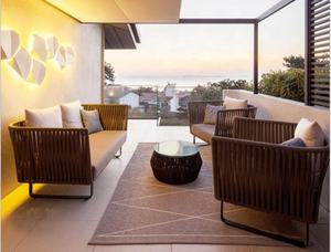 Estilo europeo simple moderna de metal cinturón y sala de jardín o patio balcón <span class=keywords><strong>kettal</strong></span> en forma de L conjunto de sofá - Product Image 2