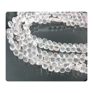 ลูกปัดโรสควอทซ์คุณภาพระดับพรีเมี่ยมคุณภาพสูง5เส้นหัวใจ briolette ขนาด4มม. 6มม. 8มม. หินธรรมชาติสำหรับทำเครื่องประดับขายส่ง - Product Image 2