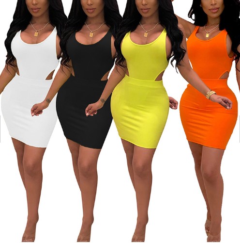 Wholesale off shoulder Hollow Summer Clothes Women Sexy Party Culb Dress