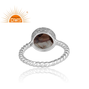 แหวนแต่งงานประดับโอปอลโมฮาวีธรรมชาติทรงเบเซล เงินแท้ 925 ผู้ผลิตและผู้ค้าส่งเครื่องประดับชั้นดี - Product Image 4