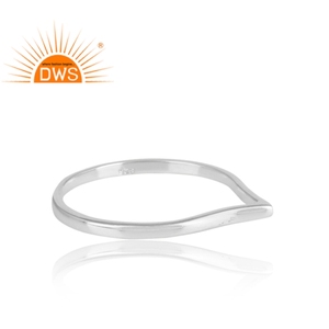 Anillo apilable hecho a mano en forma de V, proveedor de joyería, anillo de Plata de Ley 925 sólida, fabricante de joyería - Product Image 3