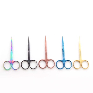 Ciseaux à cils en acier inoxydable avec logo personnalisé de haute qualité Ciseaux à sourcils à pointe pointue pour une utilisation en beauté - Product Image 1