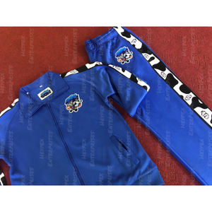 Chándal deportivo con cremallera para hombre, ropa hecha en algodón/poliéster, Color azul, para trotar - Product Image 2