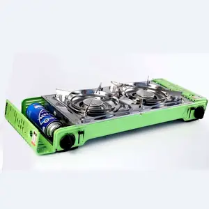 Cuisinière à kérosène, wok, plaque de cuisson portable 2 en 1, camping, cuisinière à gaz à 2 brûleurs avec <span class=keywords><strong>allumage</strong></span> électronique 3KW - Product Image 1