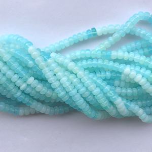 6mm 8mm naturel mer bleu opale ombré lisse Rondelle perles de pierres précieuses brin pour la fabrication de bijoux collier Bracelet en vrac grossiste - Product Image 4