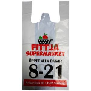 ODM fabricant T-SHIRT POLY SAGS gilet transporteur sac à provisions en plastique avec poignées t-shirt épicerie supermarché sacs en plastique - Product Image 2