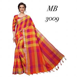 Saree en coton et soie vêtements indiens et pakistanais - Product Image 4