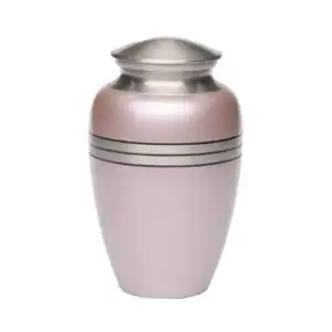 Fabricant et exportateur d'urnes classiques roses rayées en laiton urnes de crémation en métal urne de crémation classique pour adultes couleur O