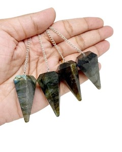Venta caliente labradorita cristal piedra preciosa 6 facetado DOWSING péndulo AAA calidad premium hecho a mano al por mayor - Product Image 2