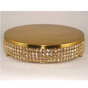 Decorative Metal <b>Cake</b> Stand with Pedestal Round <b>Cake</b> Stand with Crystals for Birthdays Party <b>Wedding</b> Decoration - Product Image 2