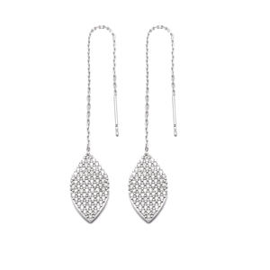 925 Sterling Silver Ear <b>Thread</b> Earrings Turkish Handmade Wholesale Sterling Silver Chain Earring - Product Image 1