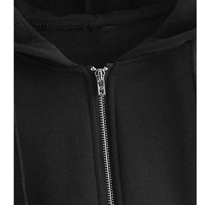 Top corto con capucha sexy de talla grande para mujer, jersey con estampado de logotipo personalizado, jersey de tela, diseño de invierno OEM - Product Image 6