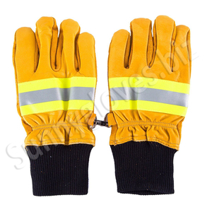 Guantes de seguridad para el trabajo, protectores impermeables de cuero para bomberos y bomberos, venta al por mayor - Product Image 1