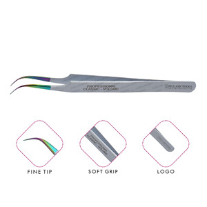 Fine Curved Tweezer for Eyelash Extensions Tip Multi & White Private Label, Eyelash Extension Curved Tip Tweezer - Product Image 1