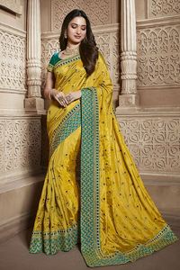 Femmes Ethniques Bollywood Sequin Brodé Sari Festival Saree Non Cousu Blouse Pièce Costume Boho Party Wear Indien/Pakistanais - Product Image 3