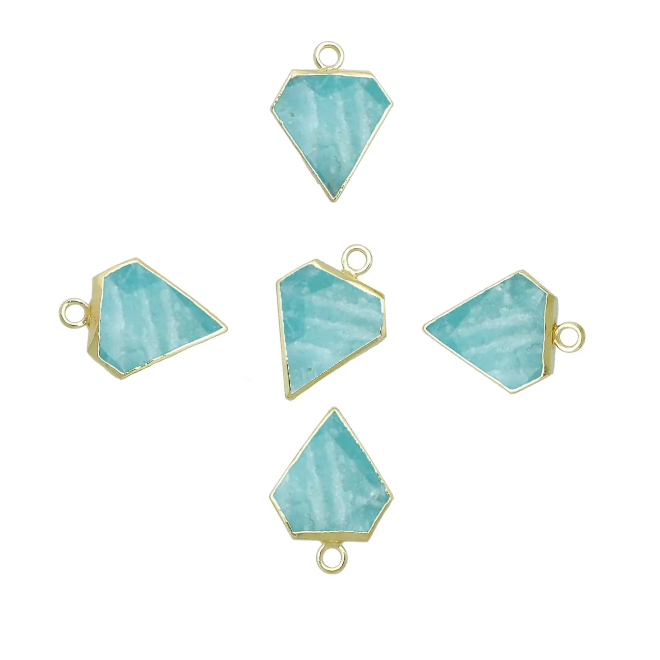 Amazonite Diamond Shape Gemstone Pendant- Gemstone Charms Pendant- Pendant For Jewelry Making